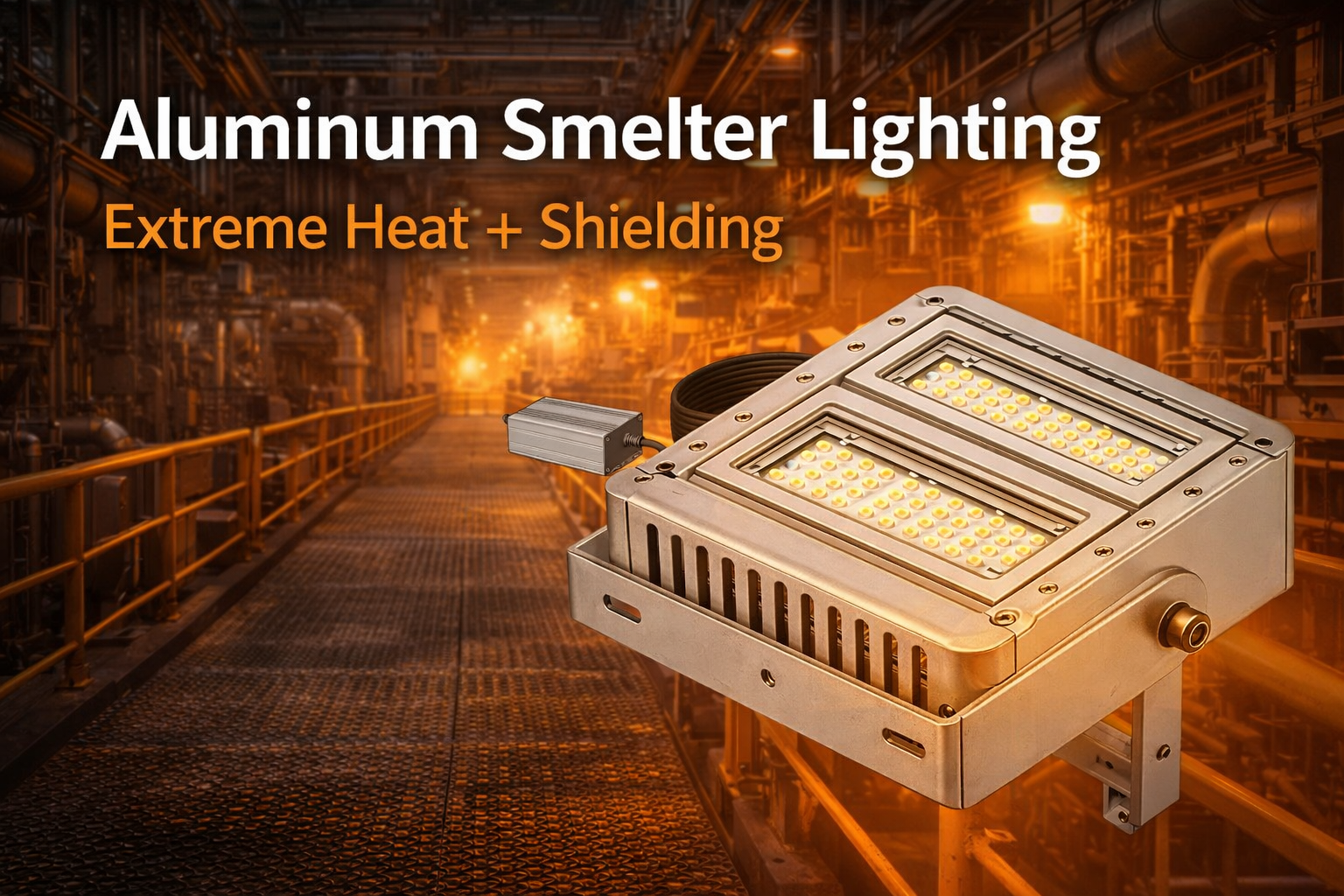 High temperature lighting for aluminum smelters extreme heat considerations and shielding